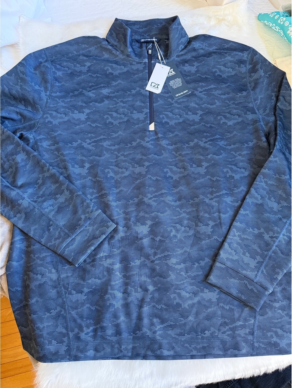 Cutter & Buck Men's XXL Moisture-Wicking Long Sleeve Pulloer